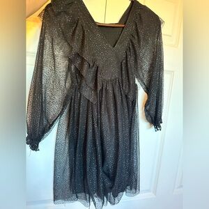 Girls Zara black sparkle dress